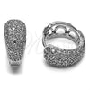 Rhodium Gold Filled Huggie Hoop, Teardrop Design, with White Cubic Zirconia, Polished, Rhodium Finish, 02.237.0089.16