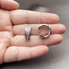 Rhodium Gold Filled Huggie Hoop, with White Micro Pave, Polished, Rhodium Finish, 02.237.0091.16