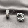 Rhodium Gold Filled Huggie Hoop, with White Micro Pave, Polished, Rhodium Finish, 02.237.0091.16