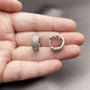 Rhodium Gold Filled Huggie Hoop, with White Micro Pave, Polished, Rhodium Finish, 02.237.0092.15