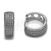 Rhodium Gold Filled Huggie Hoop, with White Micro Pave, Polished, Rhodium Finish, 02.237.0092.15