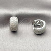 Rhodium Gold Filled Huggie Hoop, with White Micro Pave, Polished, Rhodium Finish, 02.237.0093.15