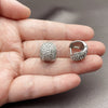 Rhodium Gold Filled Huggie Hoop, with White Cubic Zirconia, Polished, Rhodium Finish, 02.237.0094.15