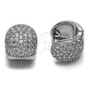 Rhodium Gold Filled Huggie Hoop, with White Cubic Zirconia, Polished, Rhodium Finish, 02.237.0094.15