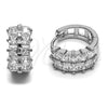 Rhodium Gold Filled Huggie Hoop, with White Cubic Zirconia, Polished, Rhodium Finish, 02.237.0095.15