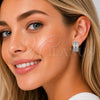 Rhodium Gold Filled Huggie Hoop, Baguette Design, with White Cubic Zirconia, Polished, Rhodium Finish, 02.237.0096.18
