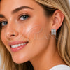 Rhodium Gold Filled Huggie Hoop, Baguette Design, with White Cubic Zirconia, Polished, Rhodium Finish, 02.237.0097.16