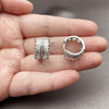 Rhodium Gold Filled Huggie Hoop, Baguette Design, with White Cubic Zirconia, Polished, Rhodium Finish, 02.237.0097.16