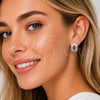 Rhodium Gold Filled Huggie Hoop, Baguette Design, with White Cubic Zirconia, Polished, Rhodium Finish, 02.237.0098.16