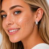Rhodium Gold Filled Huggie Hoop, Baguette Design, with White Cubic Zirconia, Polished, Rhodium Finish, 02.237.0099.16