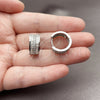 Rhodium Gold Filled Huggie Hoop, Baguette Design, with White Cubic Zirconia, Polished, Rhodium Finish, 02.237.0099.16