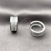 Rhodium Gold Filled Huggie Hoop, Baguette Design, with White Cubic Zirconia, Polished, Rhodium Finish, 02.237.0099.16