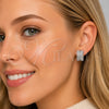 Rhodium Gold Filled Huggie Hoop, Baguette Design, with White Cubic Zirconia, Polished, Rhodium Finish, 02.237.0100.16