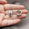 Rhodium Gold Filled Huggie Hoop, Baguette Design, with White Cubic Zirconia, Polished, Rhodium Finish, 02.237.0100.16