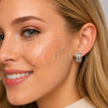 Rhodium Gold Filled Huggie Hoop, Baguette Design, with White Cubic Zirconia, Polished, Rhodium Finish, 02.237.0101.18