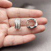 Rhodium Gold Filled Huggie Hoop, Baguette Design, with White Cubic Zirconia, Polished, Rhodium Finish, 02.237.0101.18