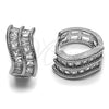 Rhodium Gold Filled Huggie Hoop, Baguette Design, with White Cubic Zirconia, Polished, Rhodium Finish, 02.237.0101.18