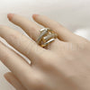 Oro Laminado Multi Stone Ring, Gold Filled Style with White Micro Pave, Polished, Golden Finish, 01.283.0073 (One size fits all)