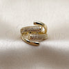 Oro Laminado Multi Stone Ring, Gold Filled Style with White Micro Pave, Polished, Golden Finish, 01.283.0073 (One size fits all)
