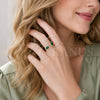 Oro Laminado Multi Stone Ring, Gold Filled Style Cluster Design, with Green Cubic Zirconia and White Micro Pave, Polished, Golden Finish, 01.283.0074 (One size fits all)