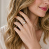 Oro Laminado Wedding Ring, Gold Filled Style Cluster Design, with White Cubic Zirconia, Polished, Golden Finish, 01.283.0054.3 (One size fits all)