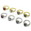 Oro Laminado Wedding Ring, Gold Filled Style Cluster Design, with White Cubic Zirconia, Polished, Golden Finish, 01.283.0054.3 (One size fits all)
