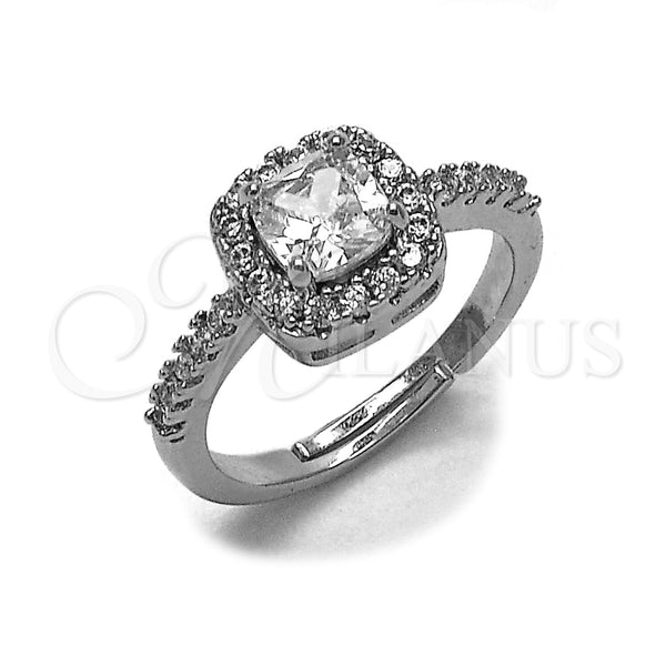 Rhodium Gold Filled Wedding Ring, Cluster Design, with White Cubic Zirconia, Polished, Rhodium Finish, 01.283.0054.5 (One size fits all)