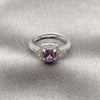 Rhodium Gold Filled Wedding Ring, Cluster Design, with Amethyst and White Cubic Zirconia, Polished, Rhodium Finish, 01.283.0054.6 (One size fits all)