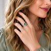 Rhodium Gold Filled Wedding Ring, Cluster Design, with Green and White Cubic Zirconia, Polished, Rhodium Finish, 01.283.0054.7 (One size fits all)