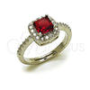 Rhodium Gold Filled Wedding Ring, Cluster Design, with Garnet and White Cubic Zirconia, Polished, Rhodium Finish, 01.283.0054.8 (One size fits all)