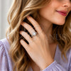 Rhodium Gold Filled Wedding Ring, Heart and Cluster Design, with White Cubic Zirconia, Polished, Rhodium Finish, 01.283.0055.5 (One size fits all)