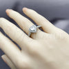 Rhodium Gold Filled Wedding Ring, Heart and Cluster Design, with White Cubic Zirconia, Polished, Rhodium Finish, 01.283.0055.5 (One size fits all)