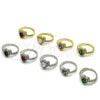 Rhodium Gold Filled Wedding Ring, Heart and Cluster Design, with Amethyst and White Cubic Zirconia, Polished, Rhodium Finish, 01.283.0055.8 (One size fits all)