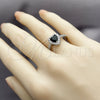 Rhodium Gold Filled Wedding Ring, Heart and Cluster Design, with Black and White Cubic Zirconia, Polished, Rhodium Finish, 01.283.0055.9 (One size fits all)