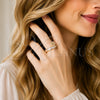 Oro Laminado Multi Stone Ring, Gold Filled Style Nail and Baguette Design, with White Cubic Zirconia and White Micro Pave, Polished, Golden Finish, 01.283.0076 (One size fits all)