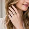 Oro Laminado Multi Stone Ring, Gold Filled Style Paperclip Design, with White Cubic Zirconia and White Micro Pave, Polished, Golden Finish, 01.283.0077 (One size fits all)