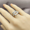 Rhodium Gold Filled Multi Stone Ring, Belt Buckle and Baguette Design, with White Cubic Zirconia and White Micro Pave, Polished, Rhodium Finish, 01.283.0078.1 (One size fits all)