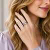 Rhodium Gold Filled Multi Stone Ring, Nail and Baguette Design, with Multicolor Cubic Zirconia and White Micro Pave, Polished, Rhodium Finish, 01.424.0022.1 (One size fits all)