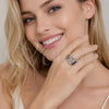 Rhodium Gold Filled Multi Stone Ring, Arrow Design, with Multicolor and White Cubic Zirconia, Polished, Rhodium Finish, 01.424.0023.1 (One size fits all)
