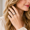 Rhodium Gold Filled Multi Stone Ring, Paperclip Design, with White Cubic Zirconia and White Micro Pave, Polished, Rhodium Finish, 01.424.0024.1 (One size fits all)