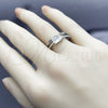 Rhodium Gold Filled Multi Stone Ring, Paperclip Design, with White Cubic Zirconia and White Micro Pave, Polished, Rhodium Finish, 01.424.0024.1 (One size fits all)