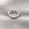 Rhodium Gold Filled Multi Stone Ring, Paperclip Design, with White Cubic Zirconia and White Micro Pave, Polished, Rhodium Finish, 01.424.0024.1 (One size fits all)