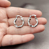 Rhodium Gold Filled Small Hoop, Twist Design, Diamond Cutting Finish, Rhodium Finish, 02.170.0600.1.20