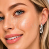 Rhodium Gold Filled Medium Hoop, Heart and Hollow Design, Polished, Silver Finish, 02.170.0603.40