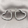 Rhodium Gold Filled Medium Hoop, Heart and Hollow Design, Polished, Silver Finish, 02.170.0603.40
