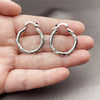 Rhodium Gold Filled Small Hoop, Twist Design, Polished, Rhodium Finish, 02.170.0604.1.25