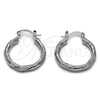 Rhodium Gold Filled Small Hoop, Twist Design, Polished, Rhodium Finish, 02.170.0604.1.25