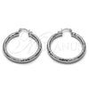 Rhodium Gold Filled Medium Hoop, Hollow Design, Polished, Rhodium Finish, 02.170.0262.2.40