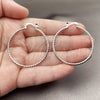 Rhodium Gold Filled Medium Hoop, Diamond Cutting Finish, Rhodium Finish, 02.170.0296.2.40