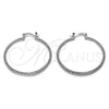 Rhodium Gold Filled Medium Hoop, Diamond Cutting Finish, Rhodium Finish, 02.170.0296.2.40